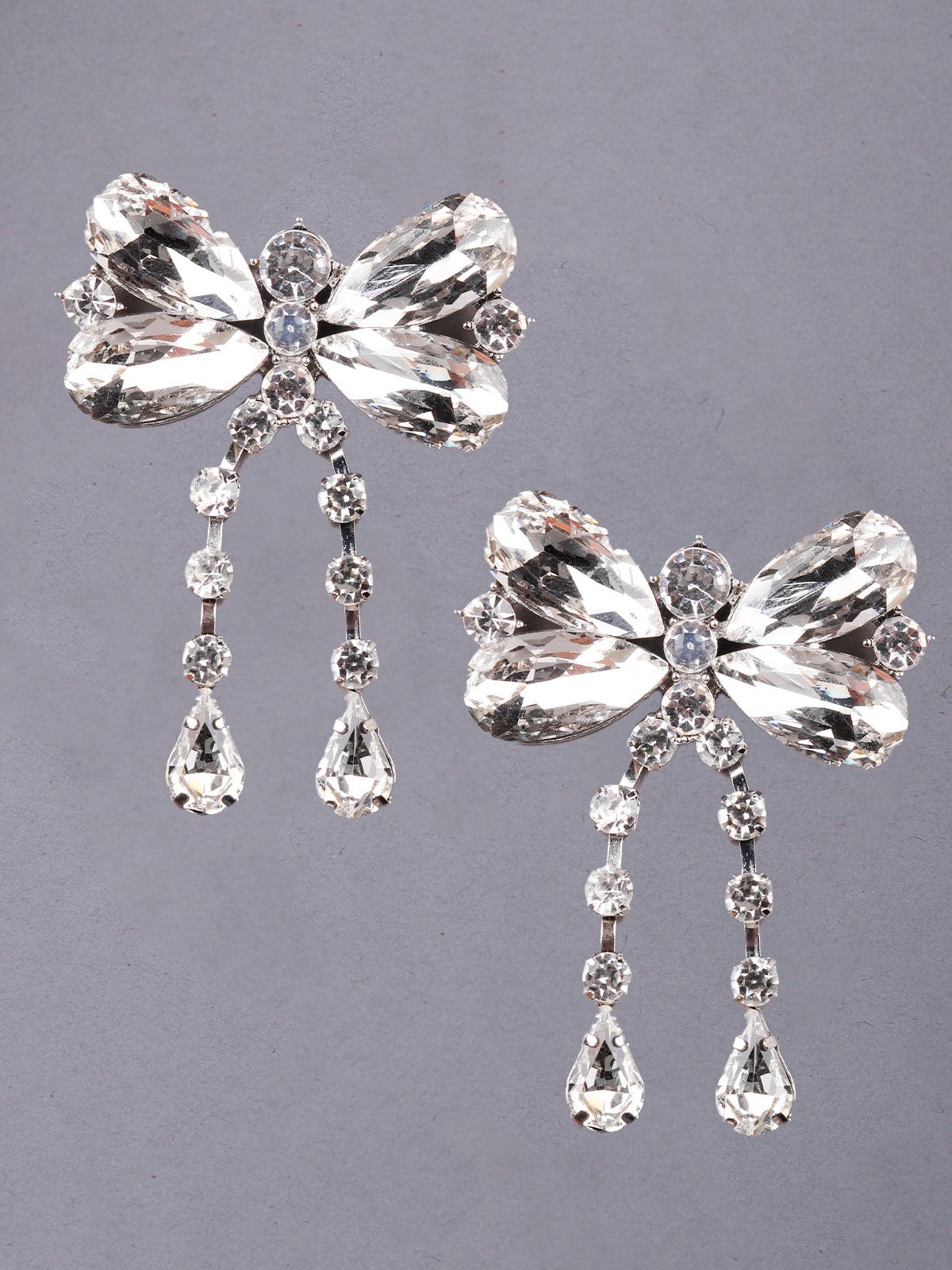 Women's Crystal Butterfly Cute Earrings - Odette