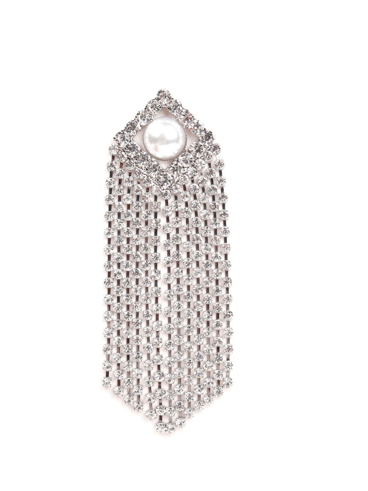 Women's Crystal Drop Pearl Tassel Earrings - Odette