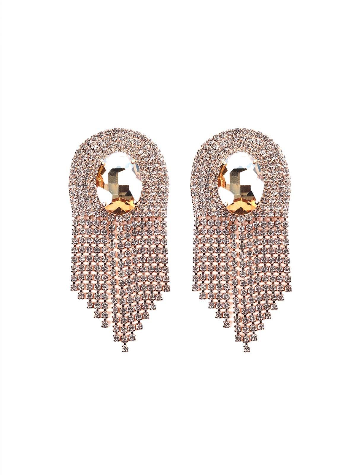 Women's Crystal-Embellished Gold-Tone Overlapping Earring - Odette