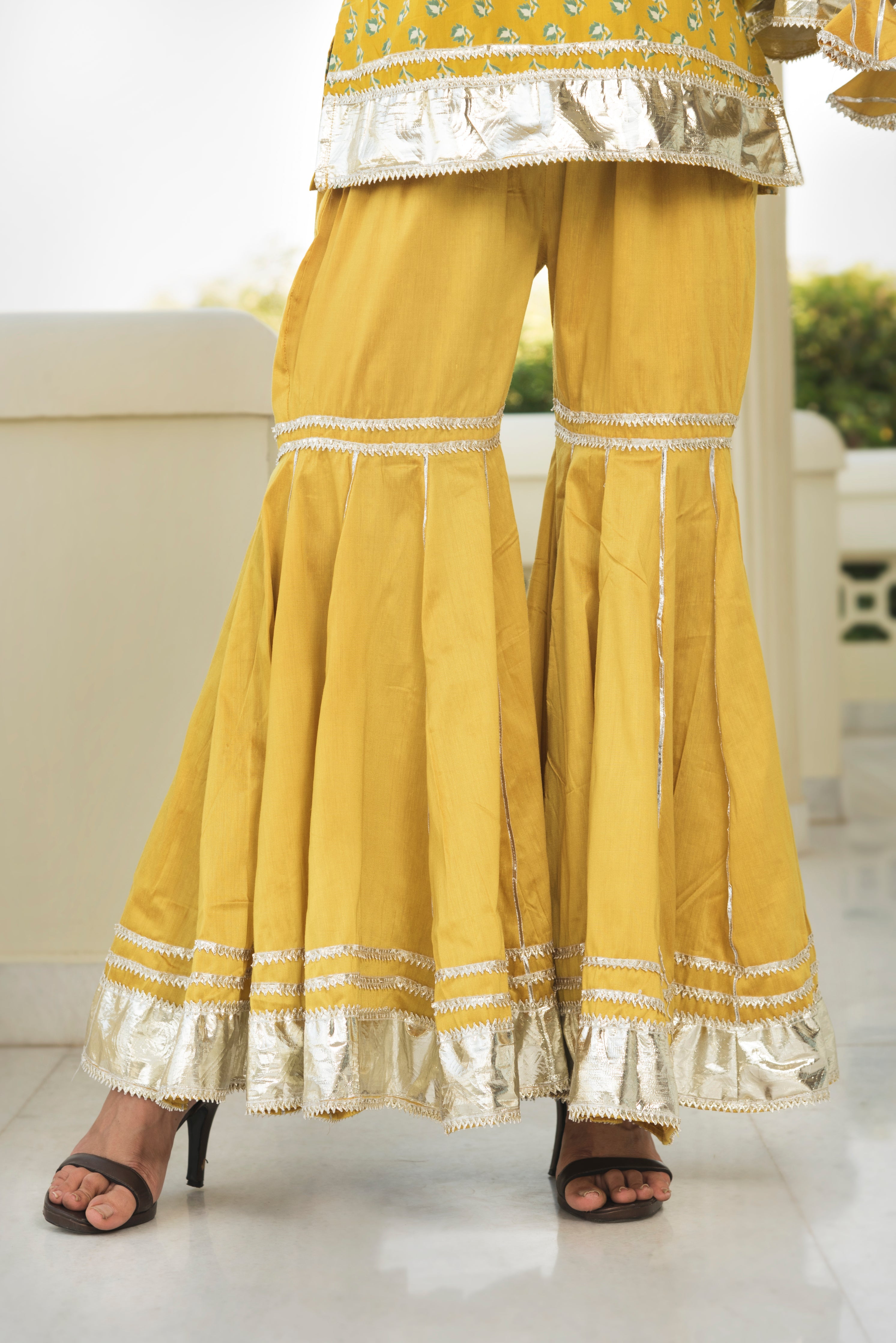 Women's kalidar cotton sharara 2 - Pomcha Jaipur