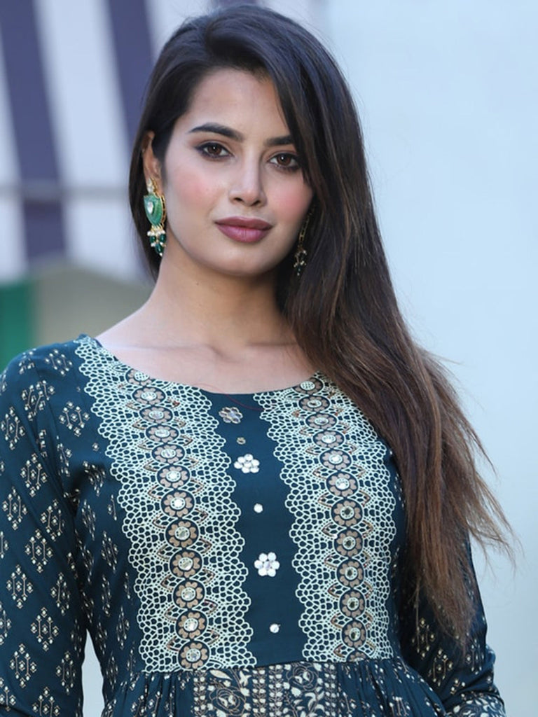 Women's Ethnic Motifs Printed Kurta With Palazzos & Dupatta