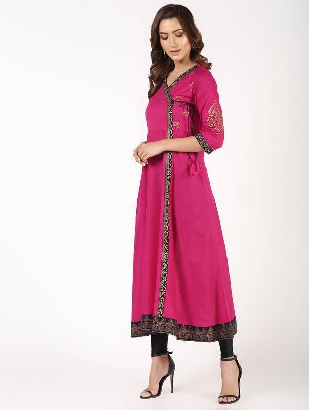 Women's Block Print Anarkali Kurta