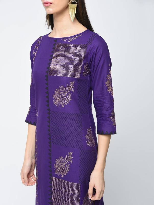 Women's Foil Printed Straight Kurta