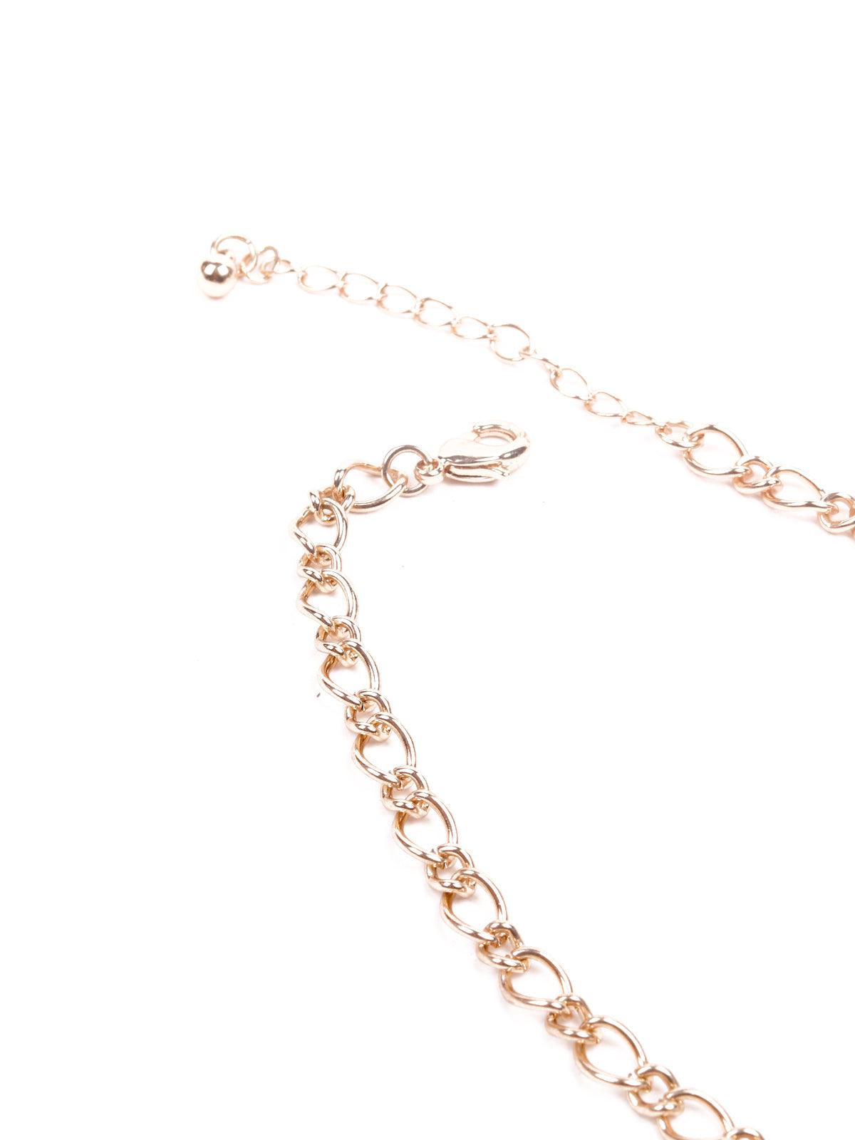 Women's Dainty Crystal Embellished Lariat Necklace-Gold - Odette