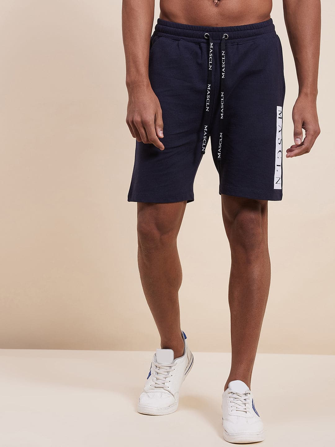 Men's Navy MASCLN Bermuda Shorts - LYUSH-MASCLN