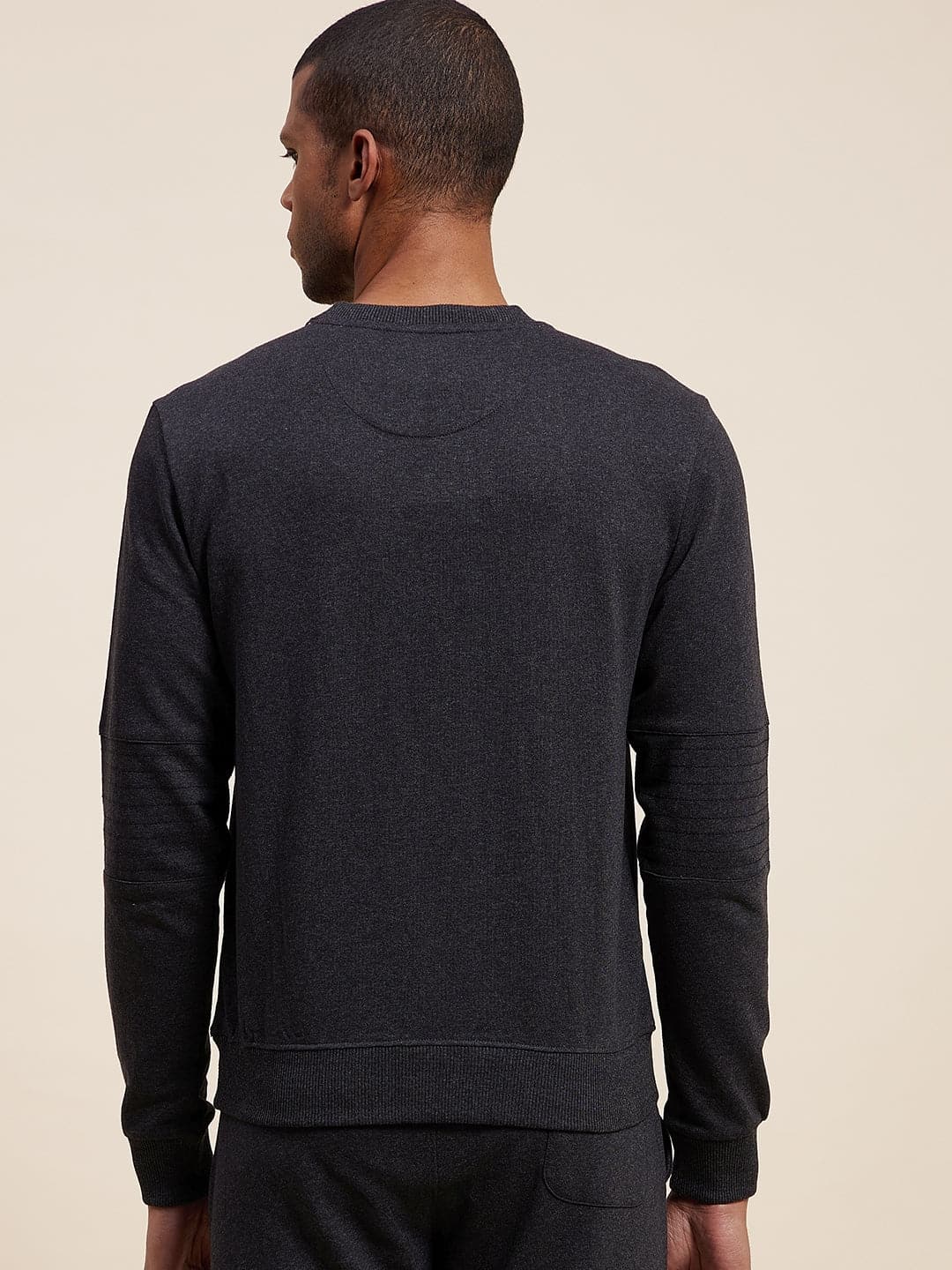 Men's Dark Grey Vertical MASCLN Print Sweatshirt - LYUSH-MASCLN