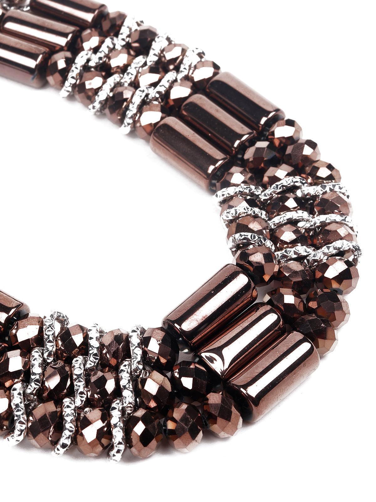 Women's Deep Gold Embellished Statement Necklace - Odette