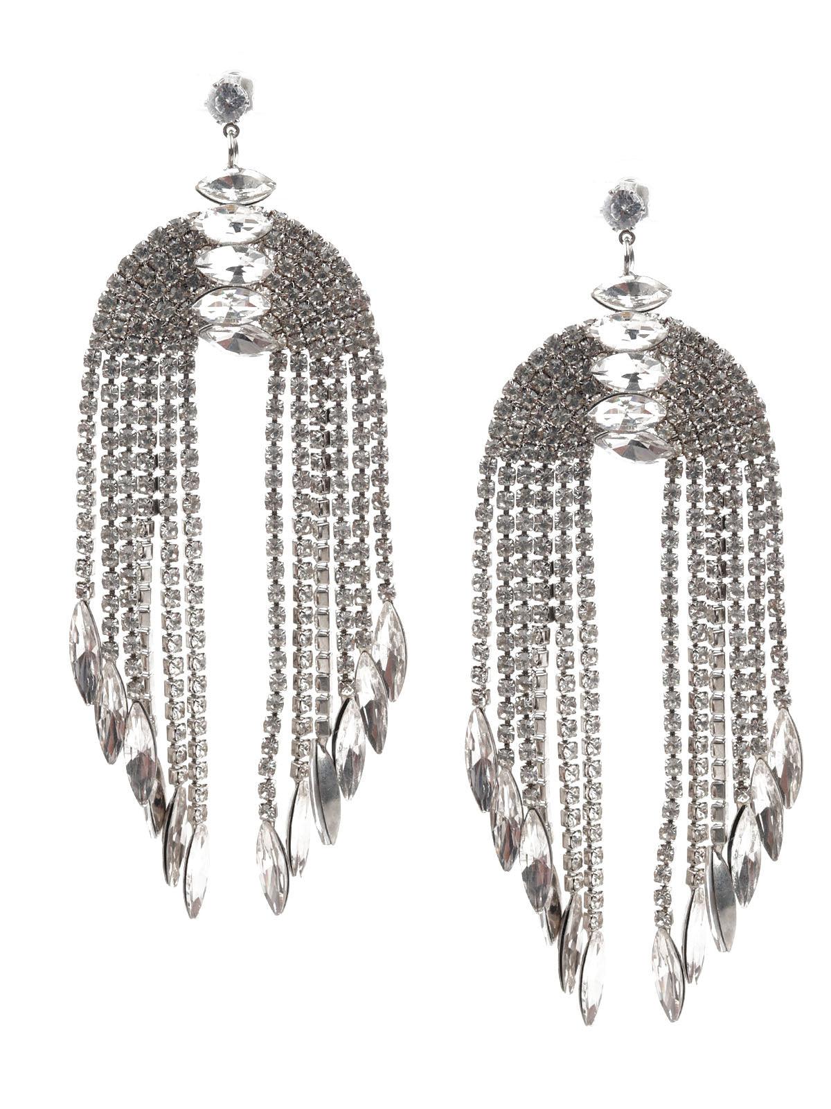 Women's Delicate White Stones Earrings - Odette