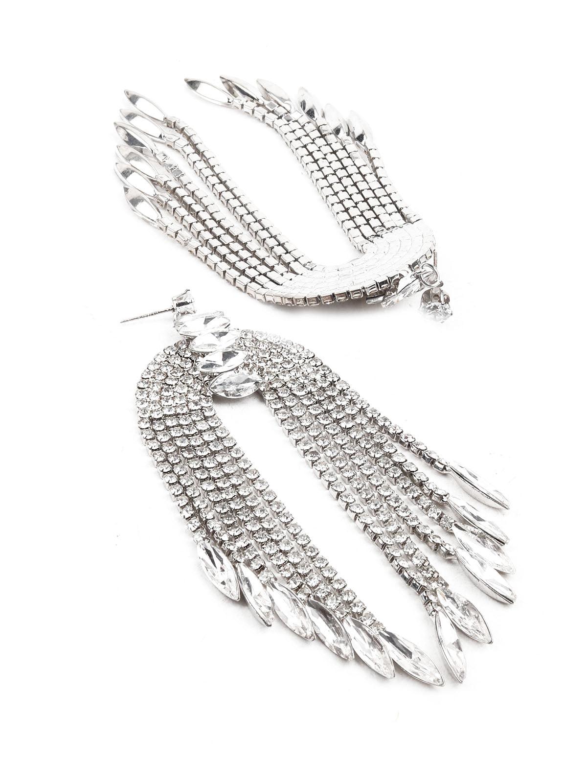 Women's Delicate White Stones Earrings - Odette
