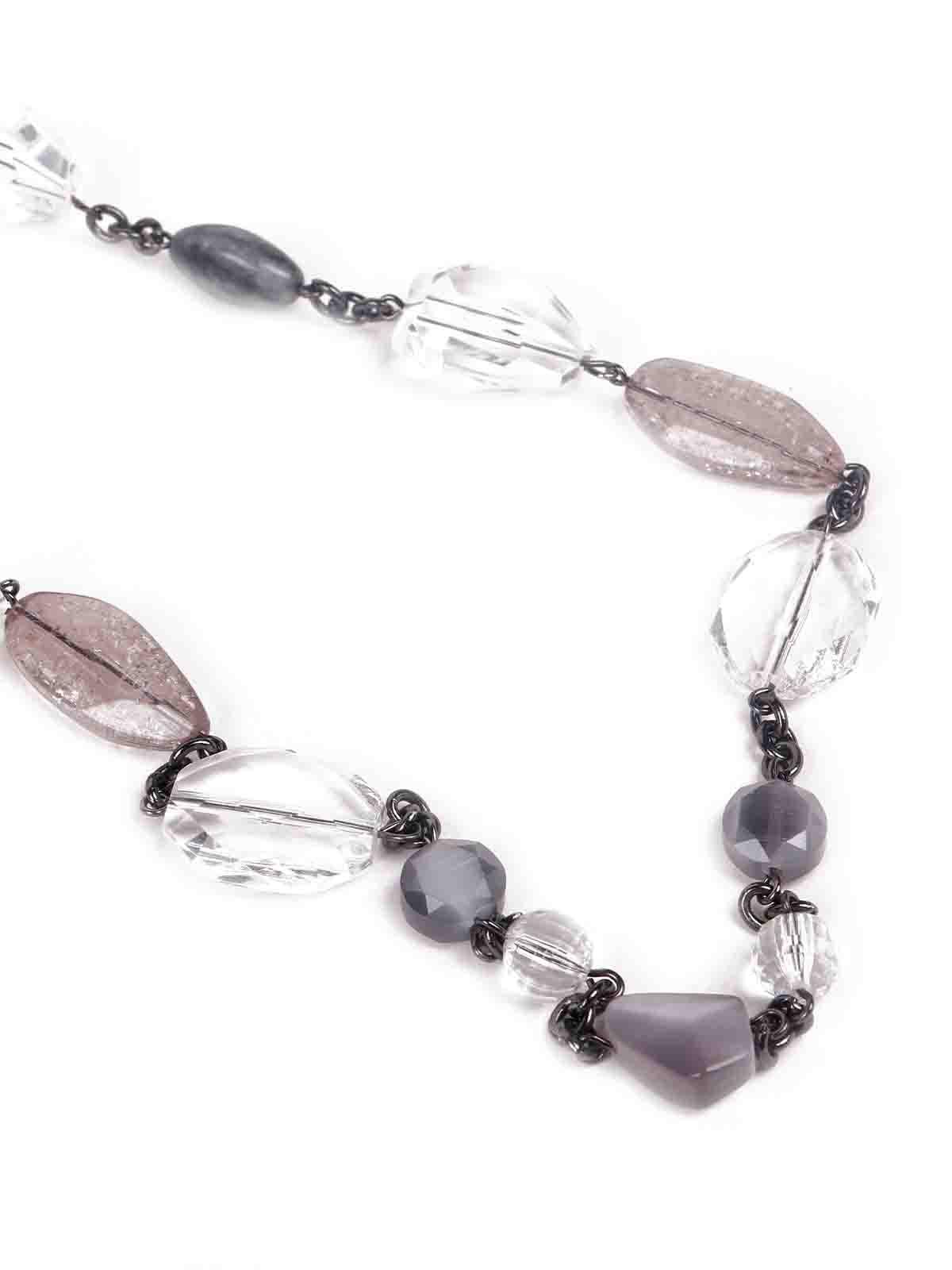 Women's Designer Beaded Necklace -Grey - Odette