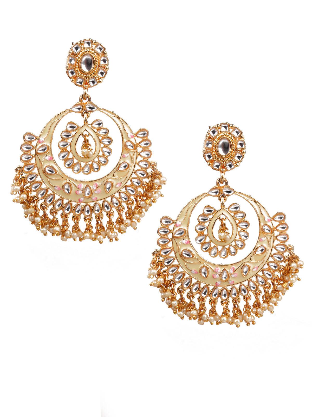 Women's Designer Gold Chandbali Earrings - Odette
