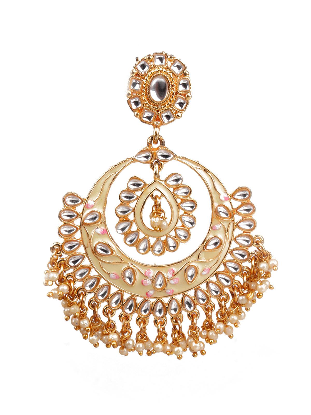 Women's Designer Gold Chandbali Earrings - Odette