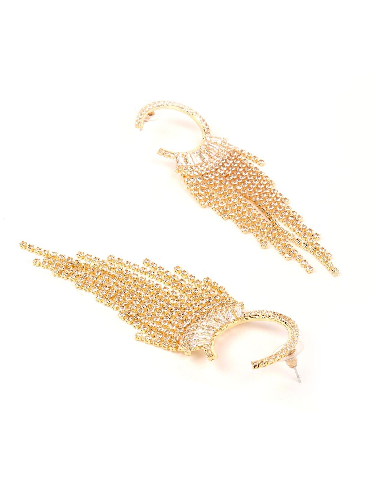 Women's Designer Gold-Tone Hoop Tassel Earrings - Odette