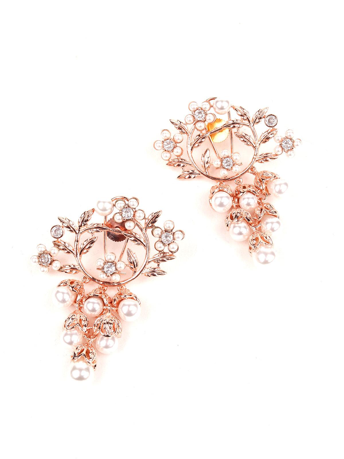 Women's Designer Golden Pearl Earring - Odette