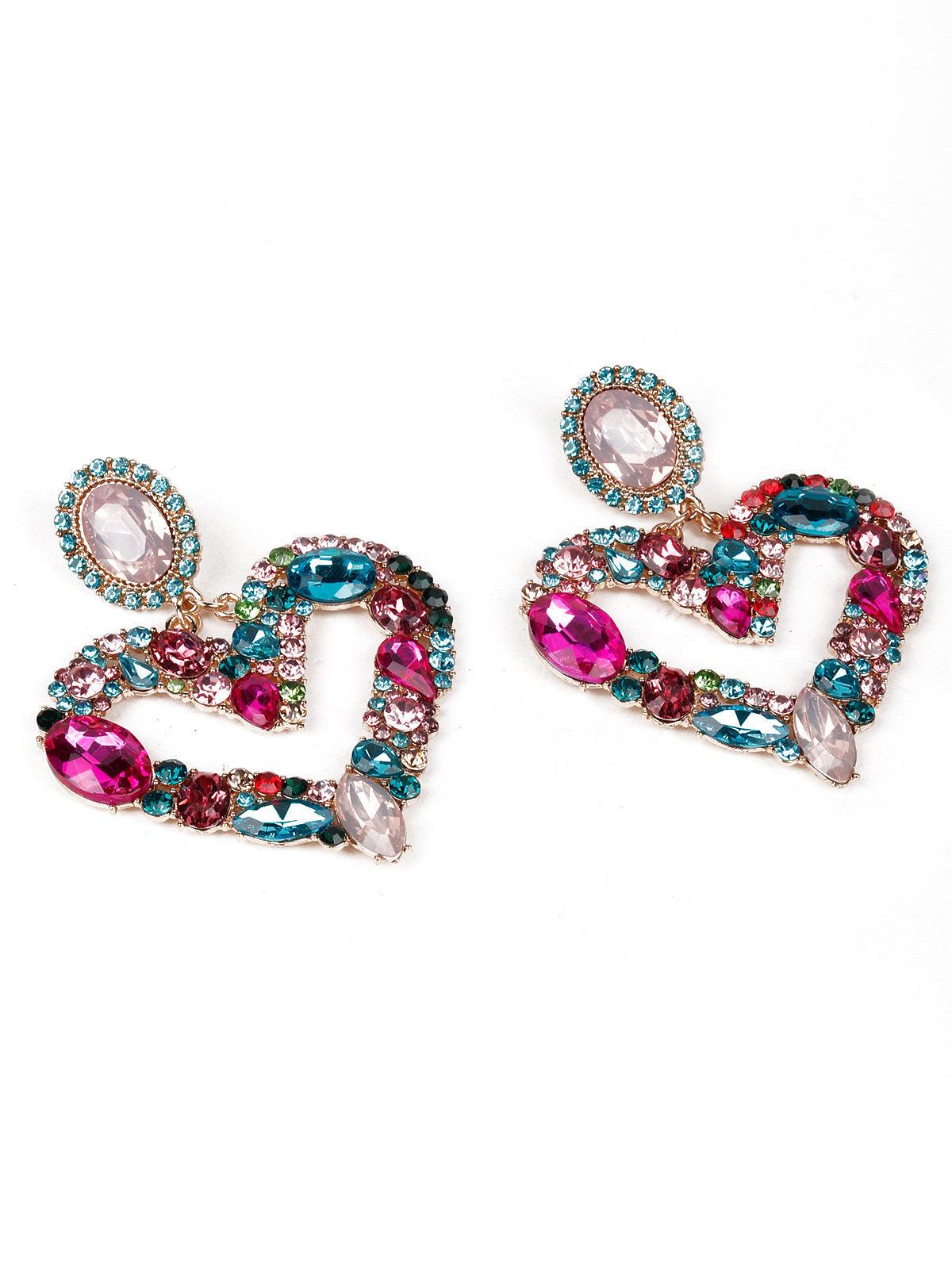 Women's Designer Heart-Shaped Statement Earrings - Odette