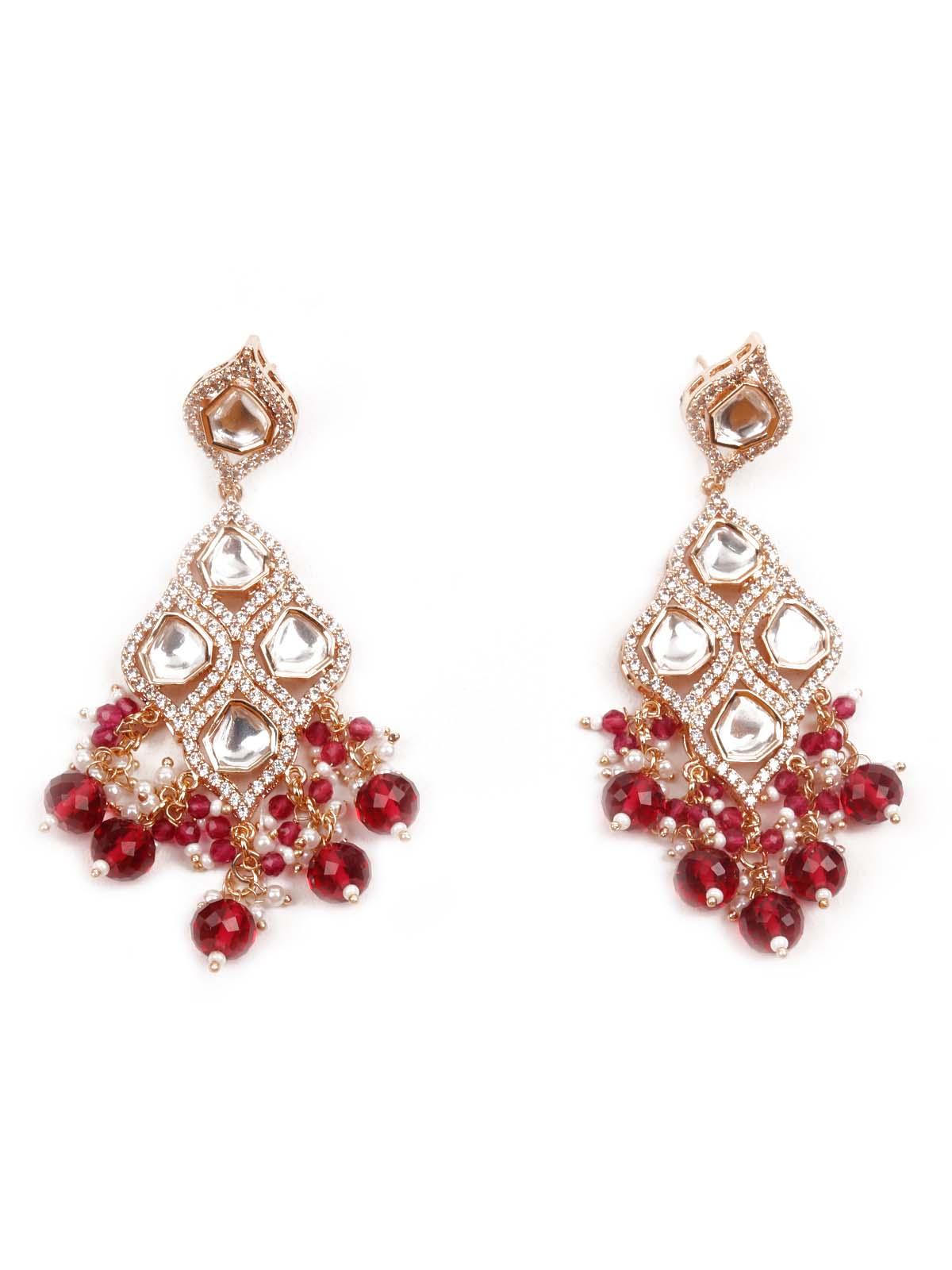 Women's Designer Kundan And Austrian Diamond Necklace Set - Odette