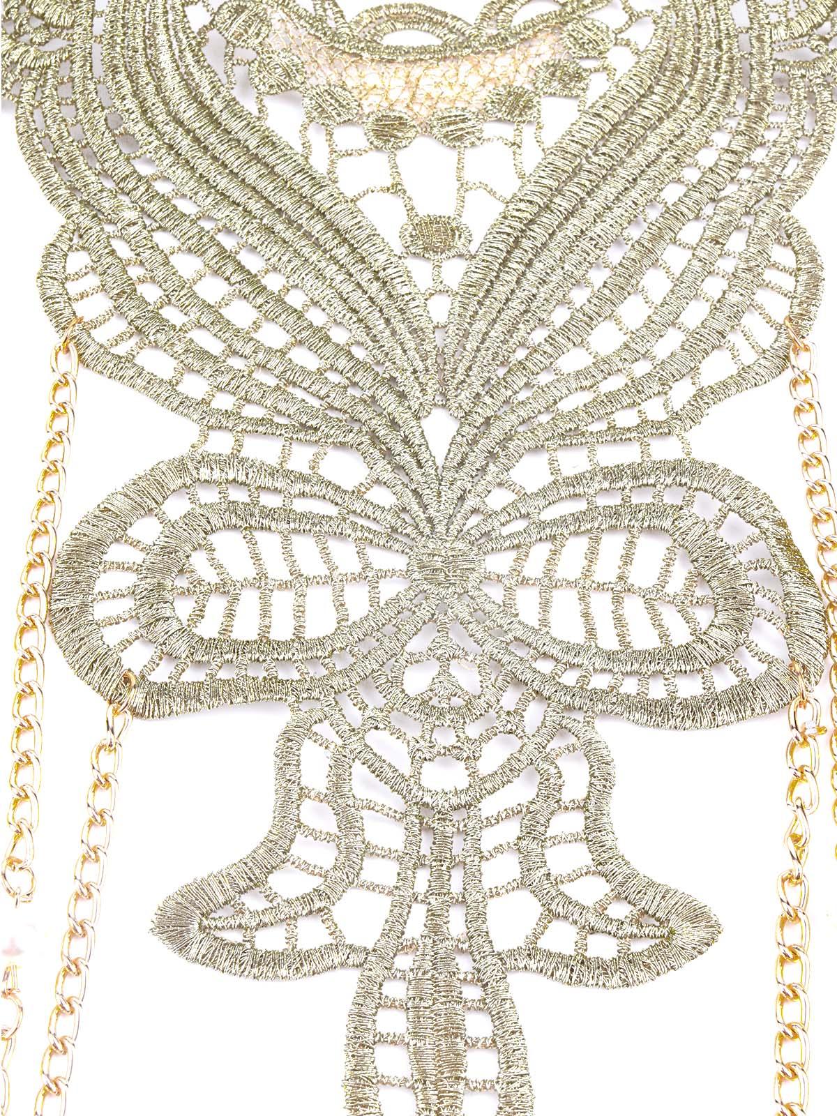 Women's Designer Lace Detailing Body Chain- Gold - Odette