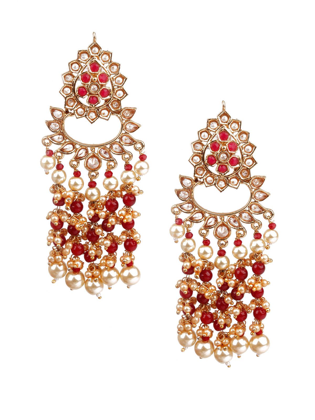 Women's Designer Red Dangler Earrings - Odette