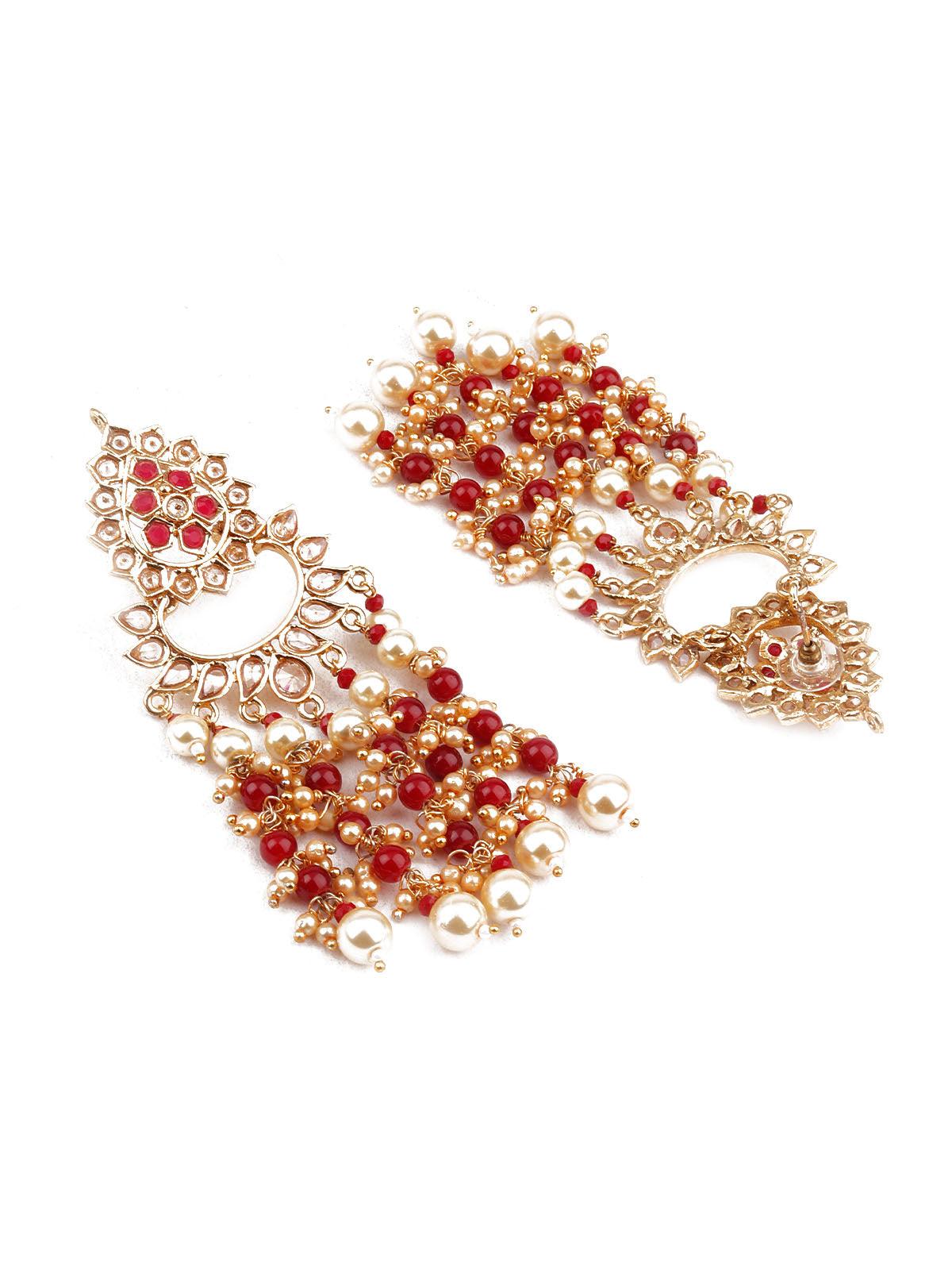Women's Designer Red Dangler Earrings - Odette
