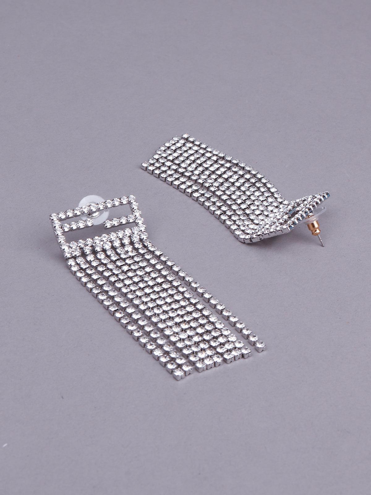Women's Diamantã© Tassel Studded Drop Earrings - Odette