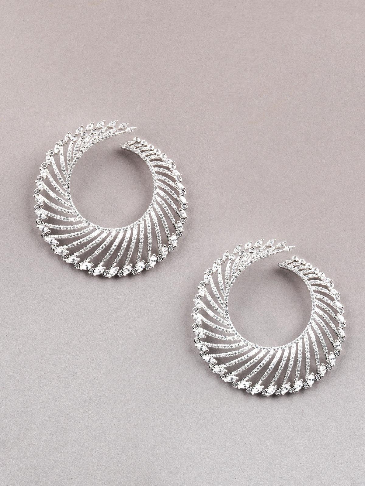 Women's Diamond Studded Earrings - Odette