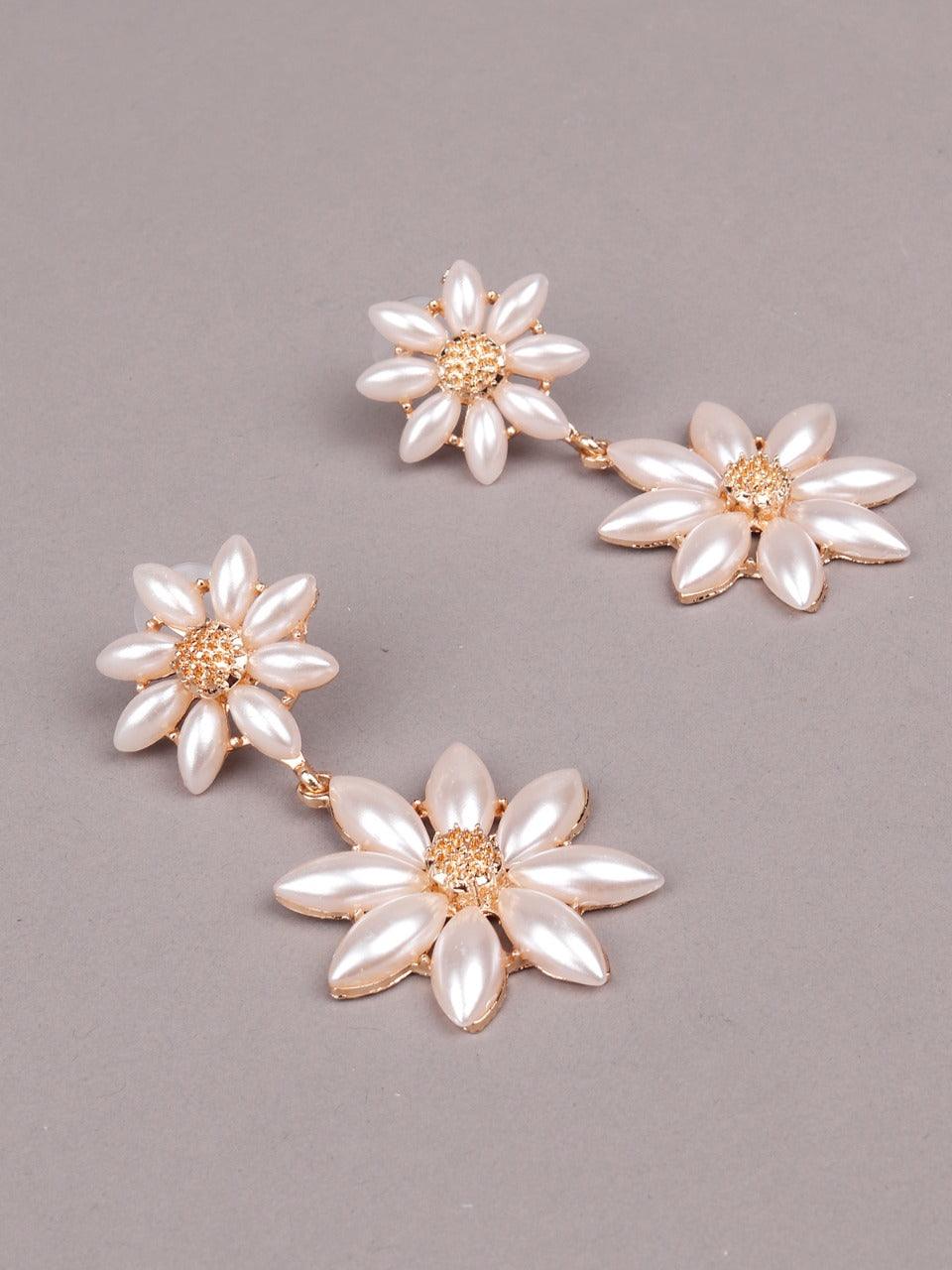 Women's Double Floral Cute Statement Earrings - Odette