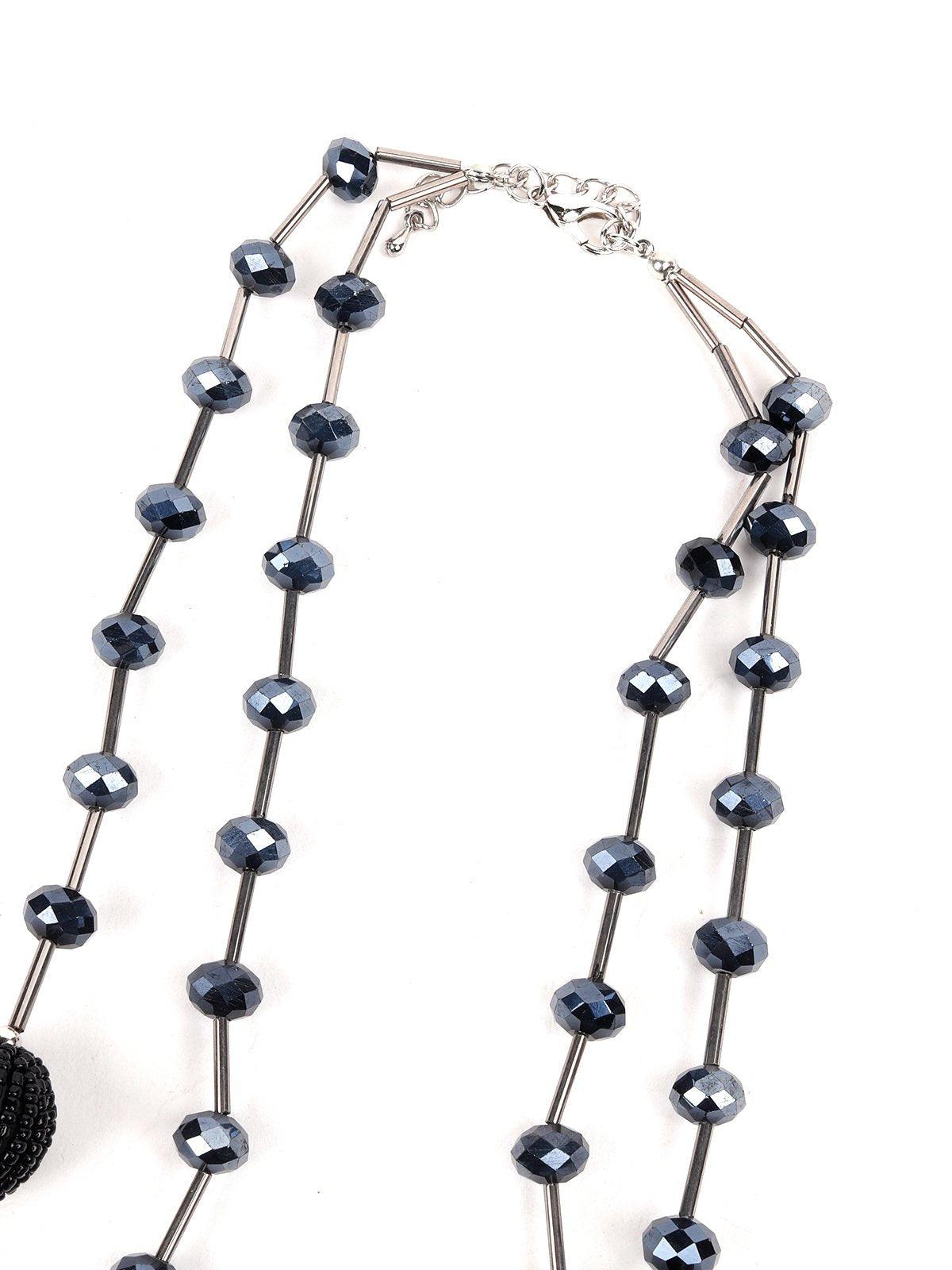 Women's Double Layered Beaded Station Necklace - Odette