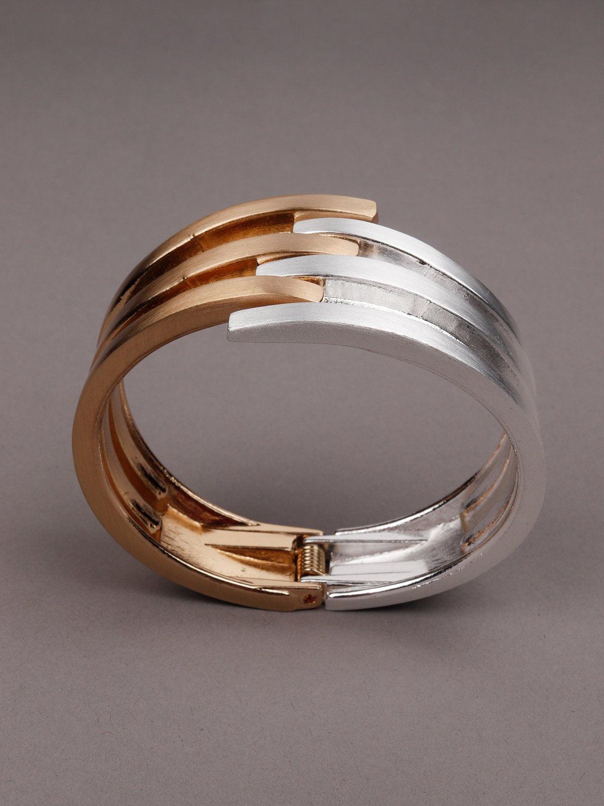 Women's Dual Coloured Gold And Stunning Silver Bracelet - Odette