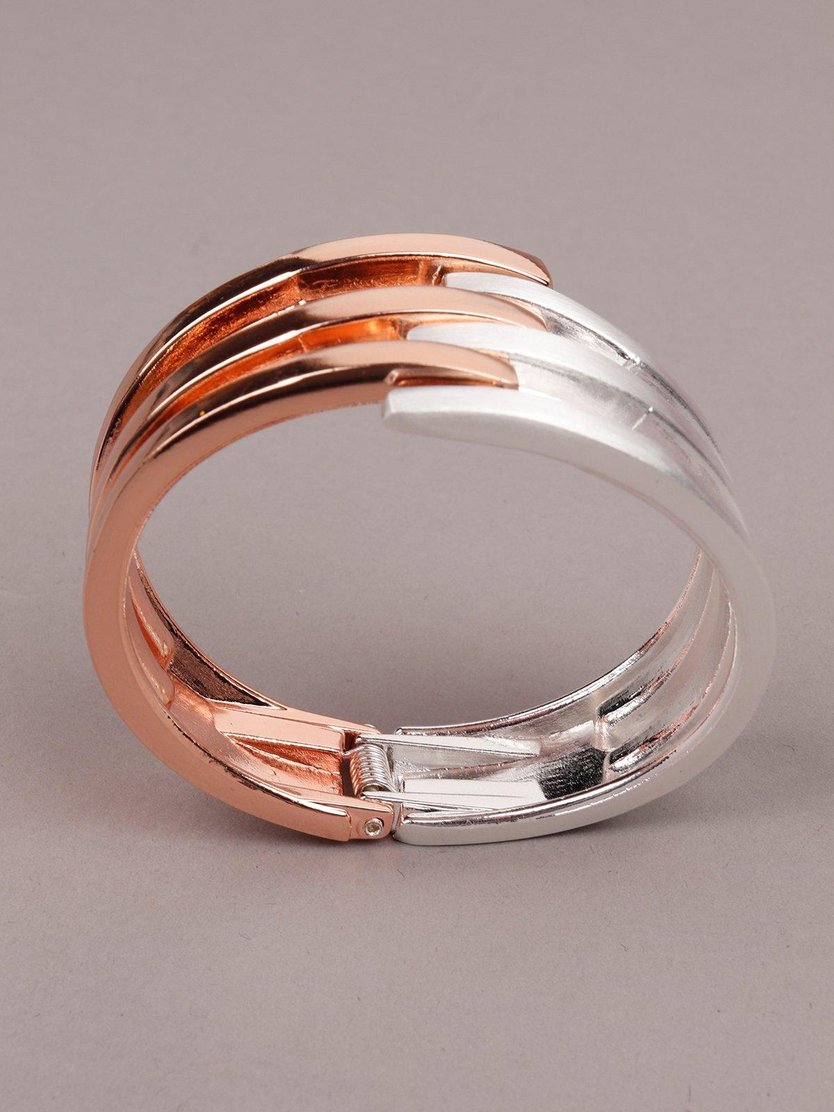 Women's Dual Coloured Rose Gold And Stunning Silver Bracelet - Odette