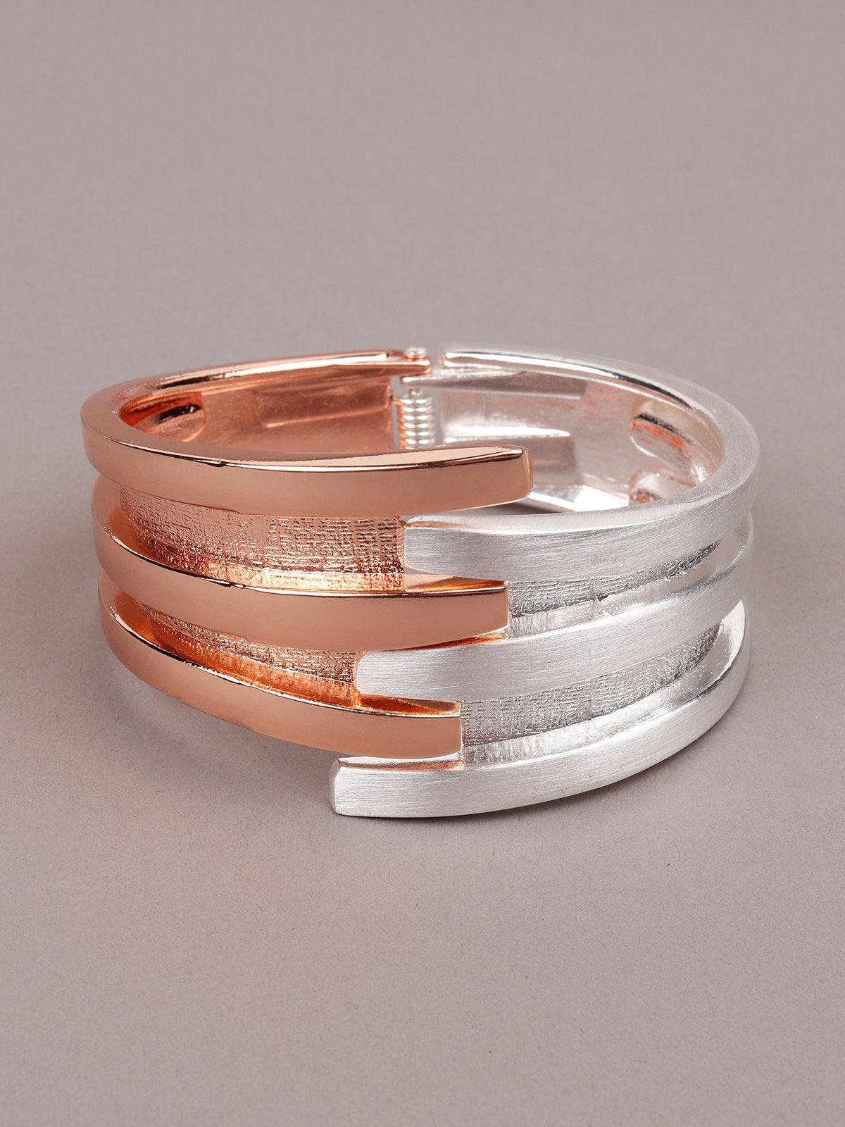 Women's Dual Coloured Rose Gold And Stunning Silver Bracelet - Odette