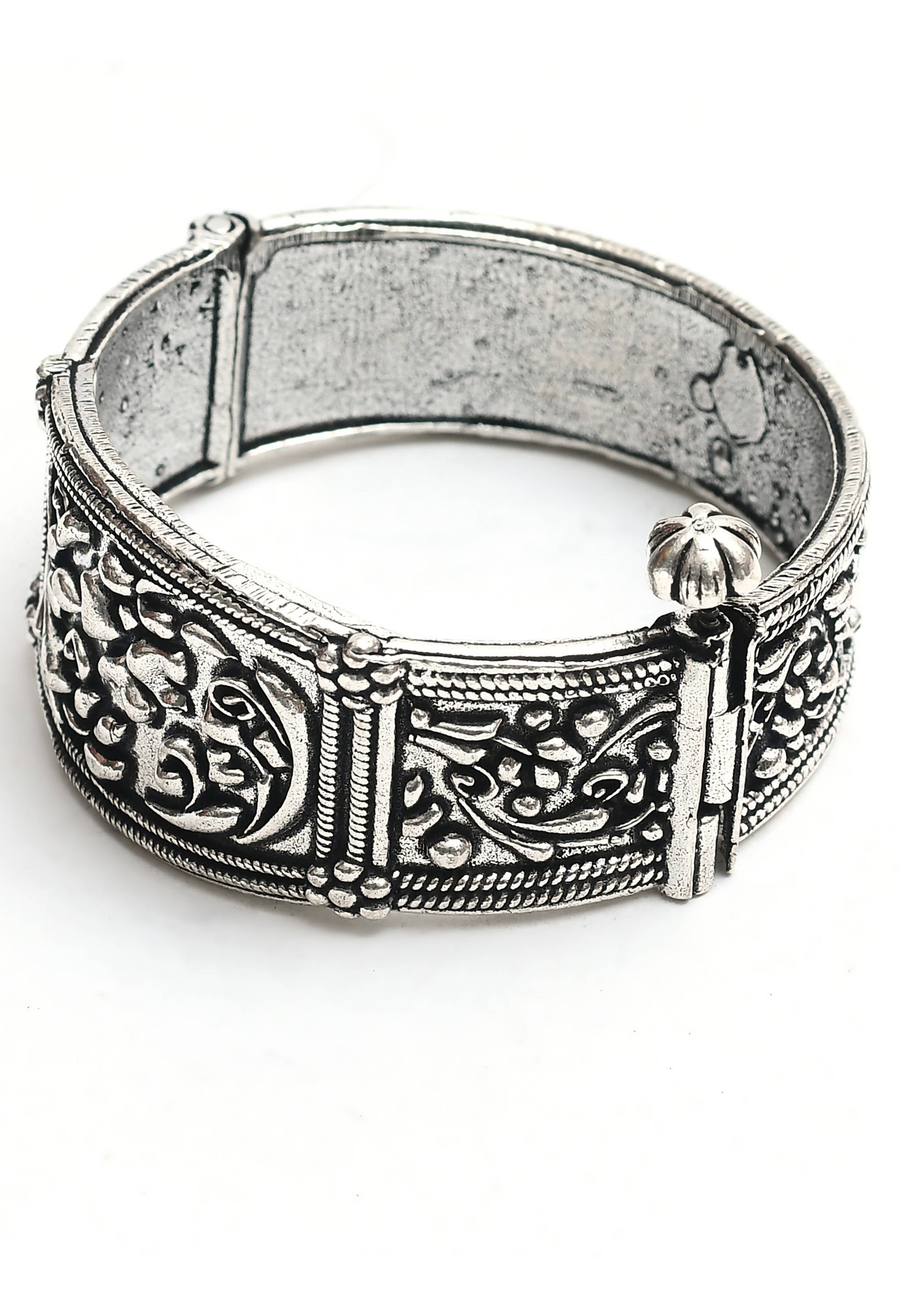 Johar Kamal German Silver Kada Design Bracelet Jkbracelet_010