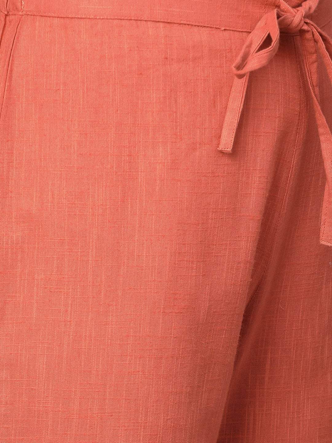 Women's  Off-White & Rust Orange Printed Kurta with Palazzos - AKS