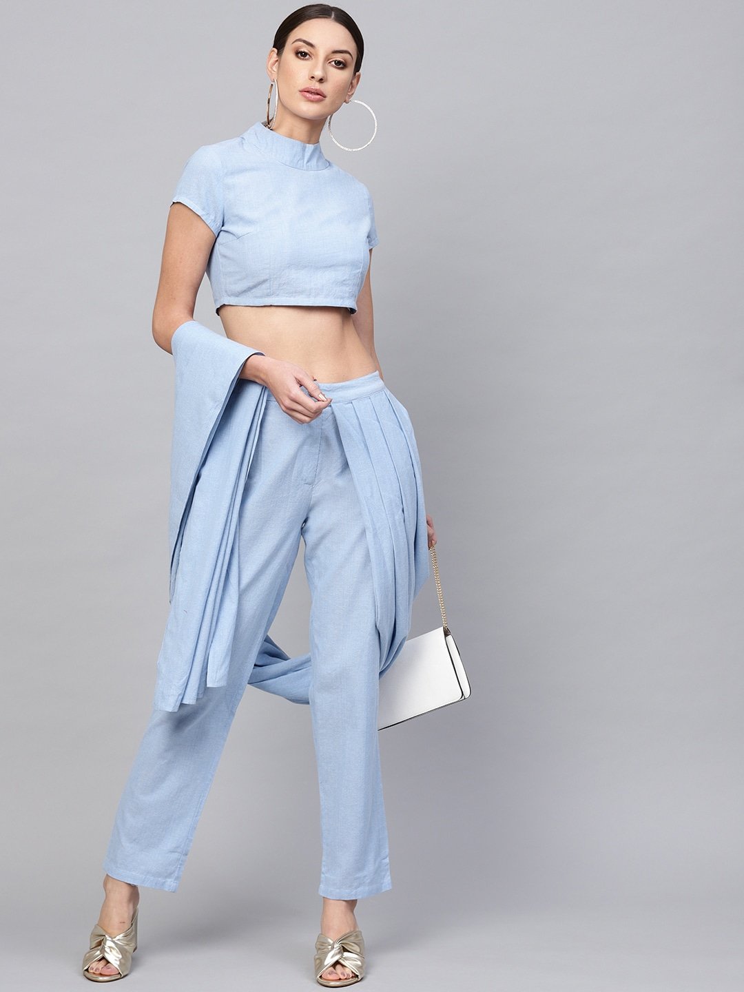 Women's  Solid Top with Trousers - AKS