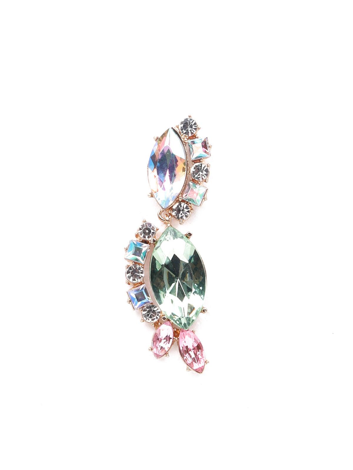 Women's Elegant Artificial Crystal Earrings-Silver - Odette