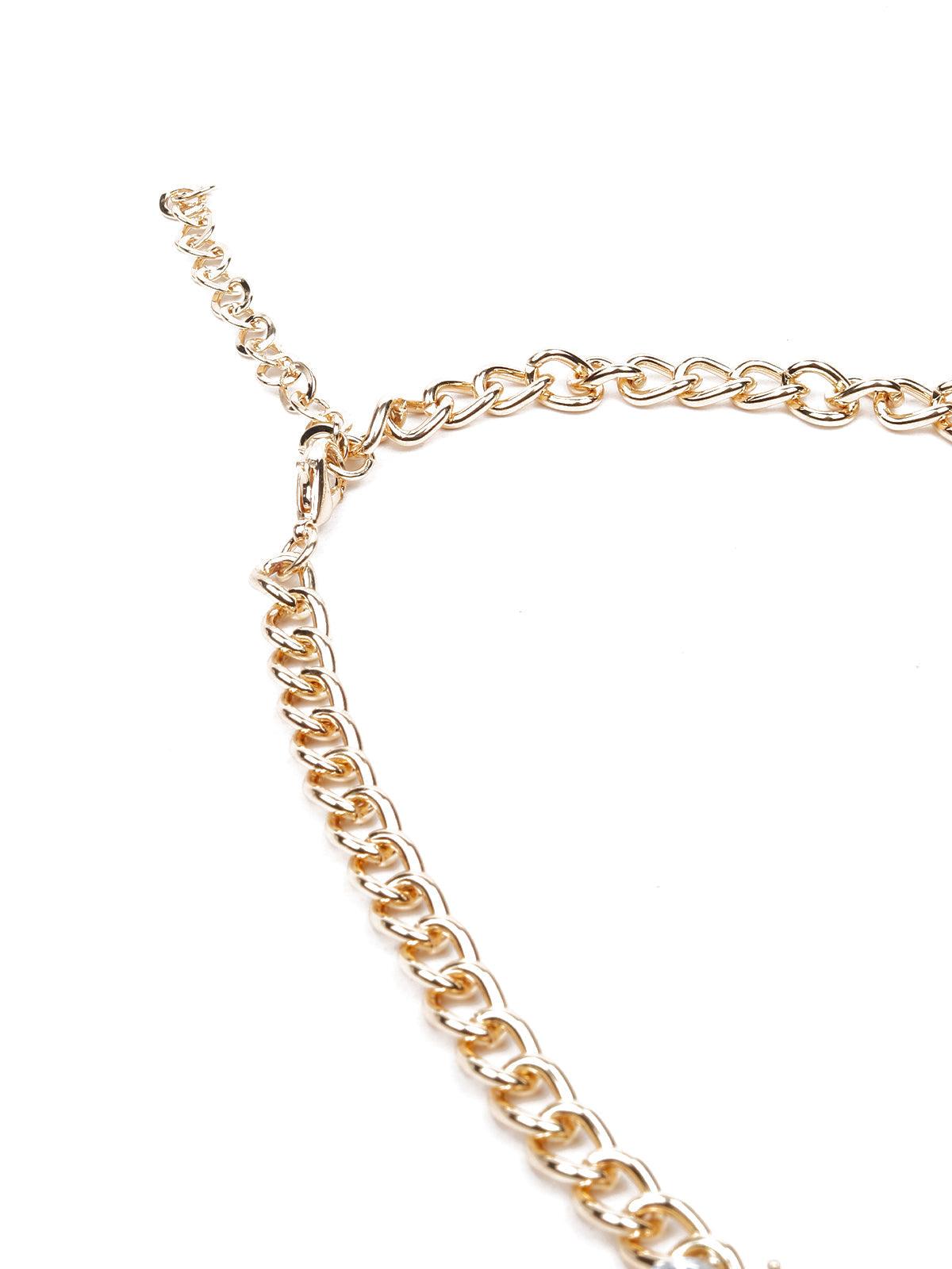 Women's Elegant Gemstone Dropping Crystal Necklace - Odette
