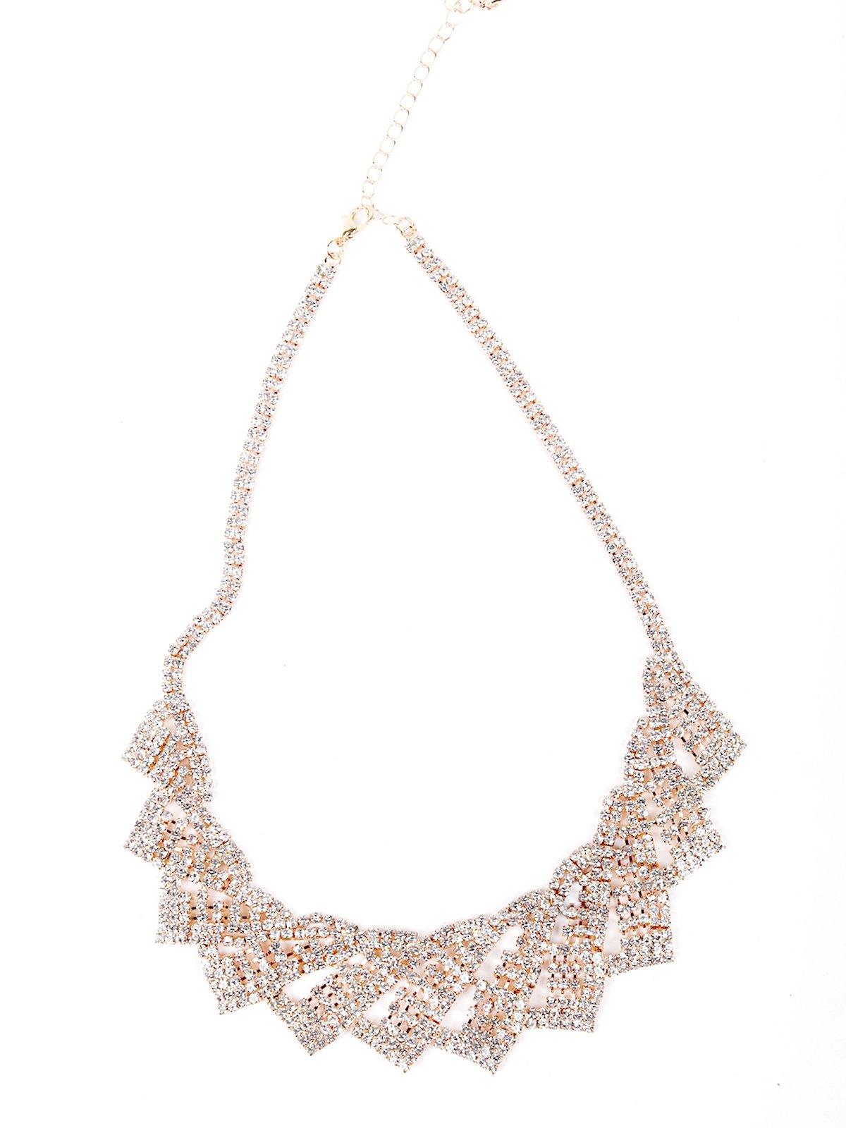 Women's Elegant Gold-Tone Studded Necklace - Odette