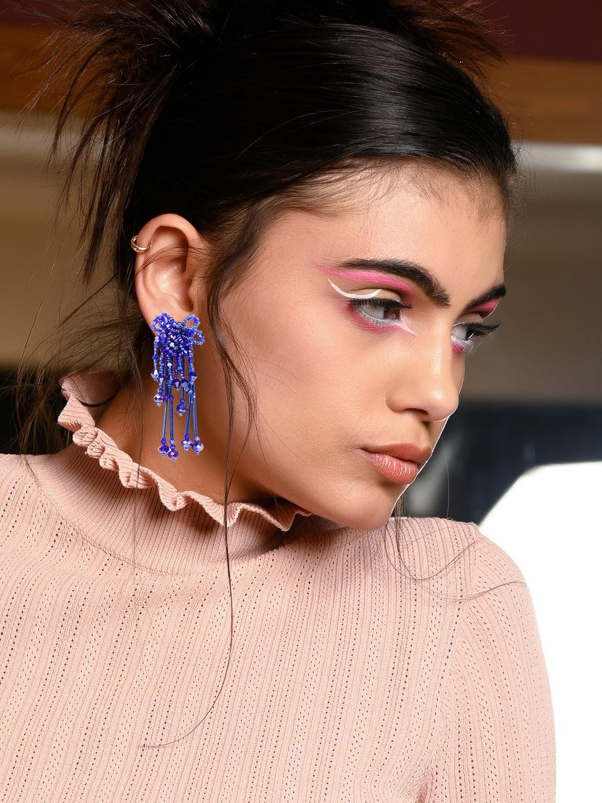 Women's Eletric Blue Stunning Statement Earrings - Odette