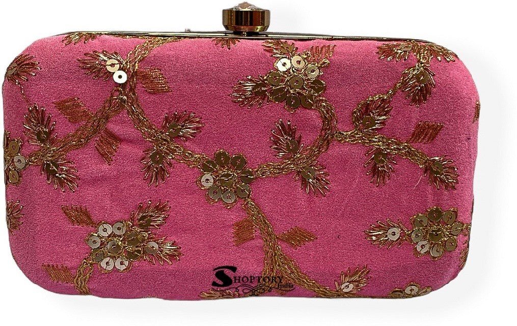 Women's Embroidered Casual  Sling Bag For Clutch Handpurse, Babypink - Ritzie