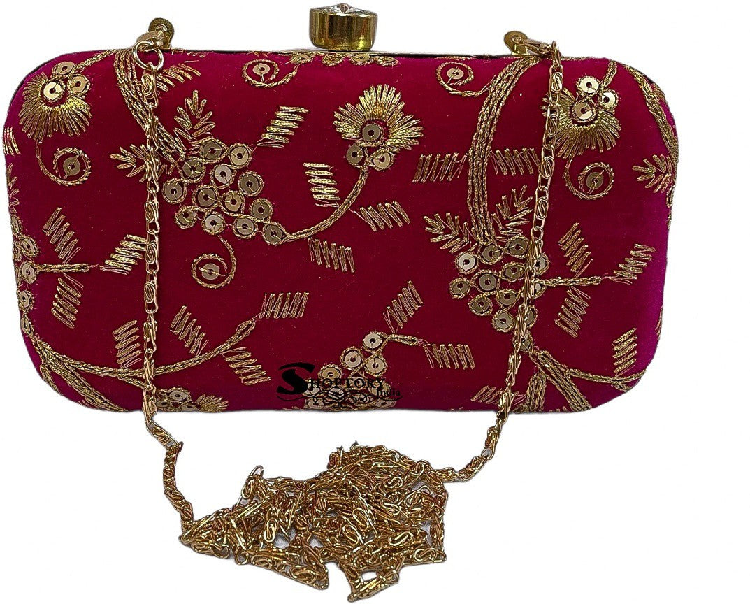 Women's Embroidered Casual  Sling Bag For Clutch Handpurse, Pink - Ritzie