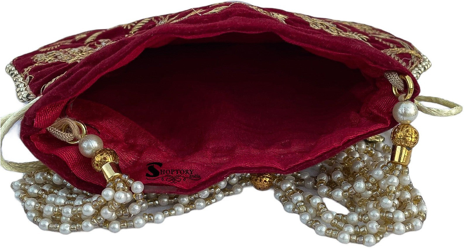 Women's Embroidered Velvet Potli Bags , Wedding Gift - Ritzie