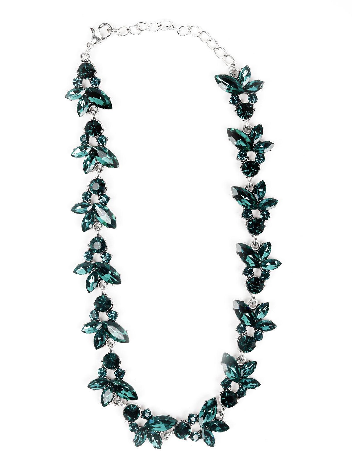 Women's Emerald Green Crystal Necklace - Odette