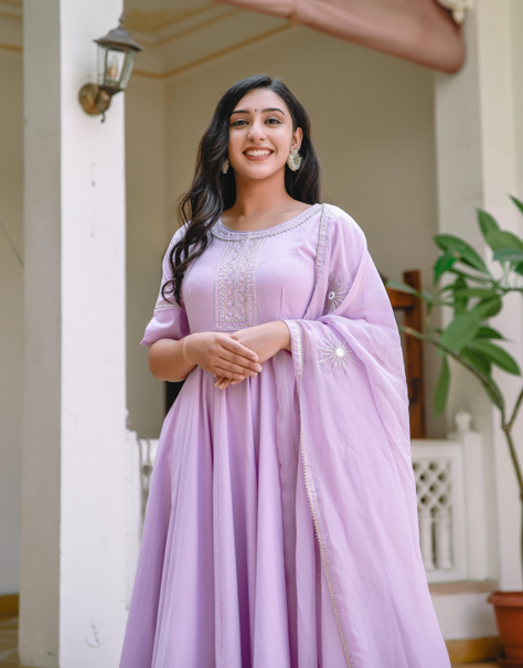 Women's Lavender Fog Suit Set - Indian Virasat