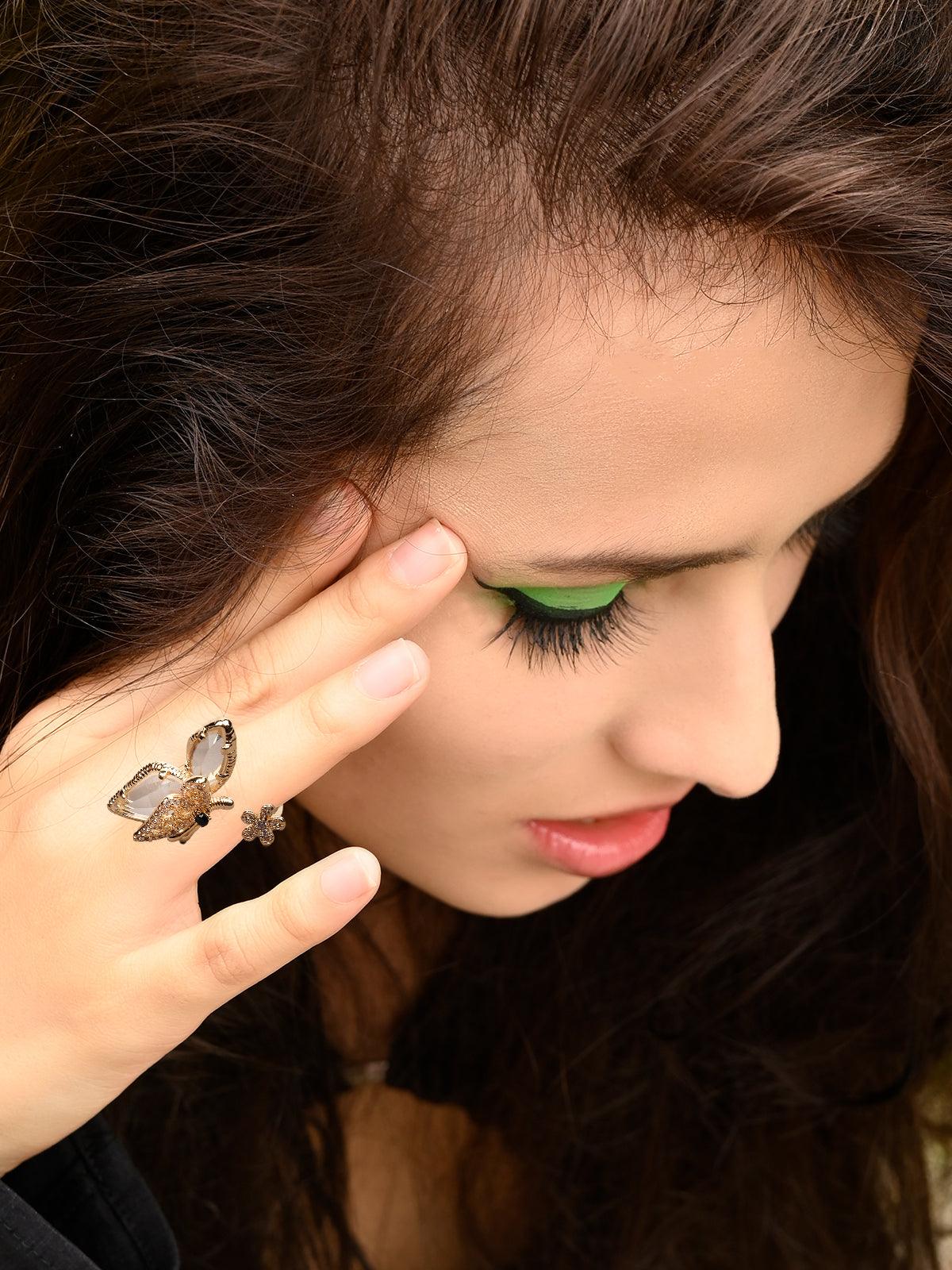 Women's Exclusive Gold-Tone Finger Ringã‚  - Odette