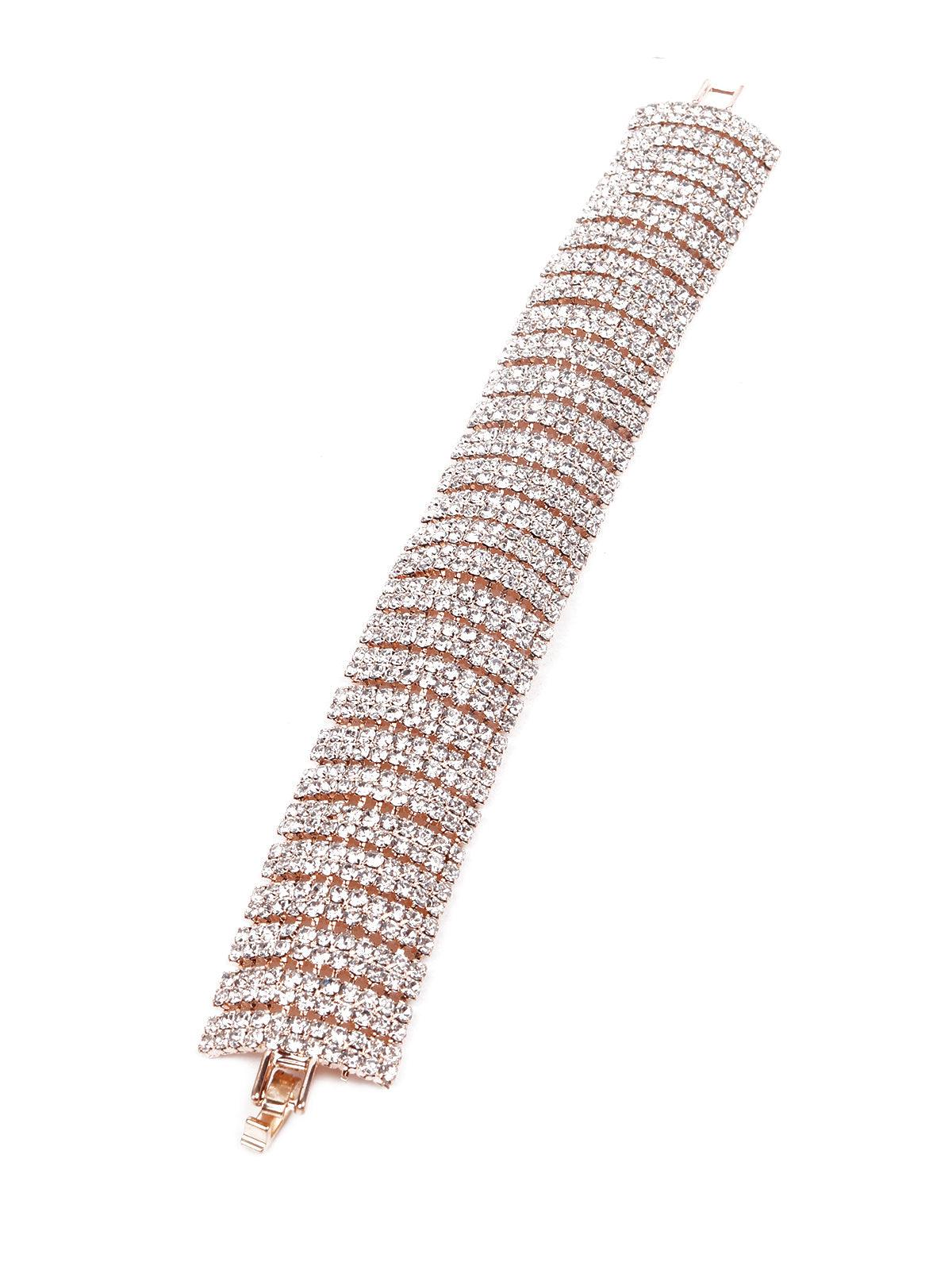 Women's Exquisite Artificial Diamond-Studded Bracelet -Gold - Odette