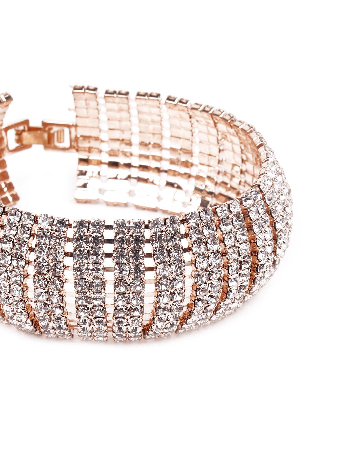 Women's Exquisite Artificial Diamond-Studded Bracelet -Gold - Odette