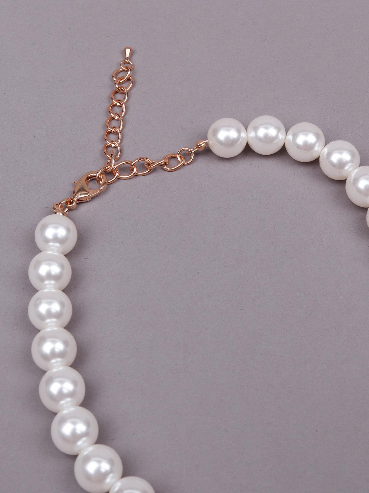 Women's Exquisite Artificial Pearl And Crystal Pendant Necklace - Odette