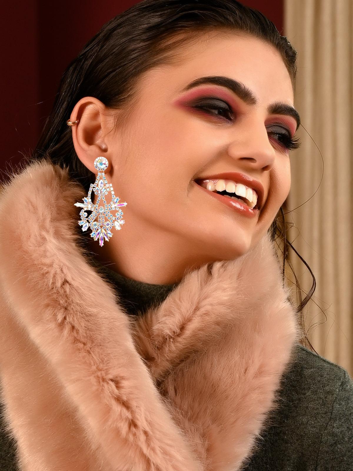 Women's Exquisite Crystal Effect Drop Earrings - Odette