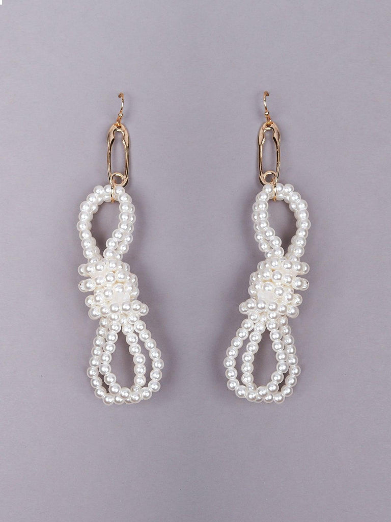 Women's Exquisite Fully White Beaded Drop Earring