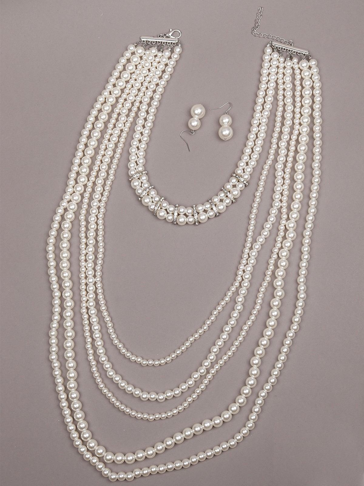 Women's Exquisite Long Overlapping Pearl Necklace - Odette