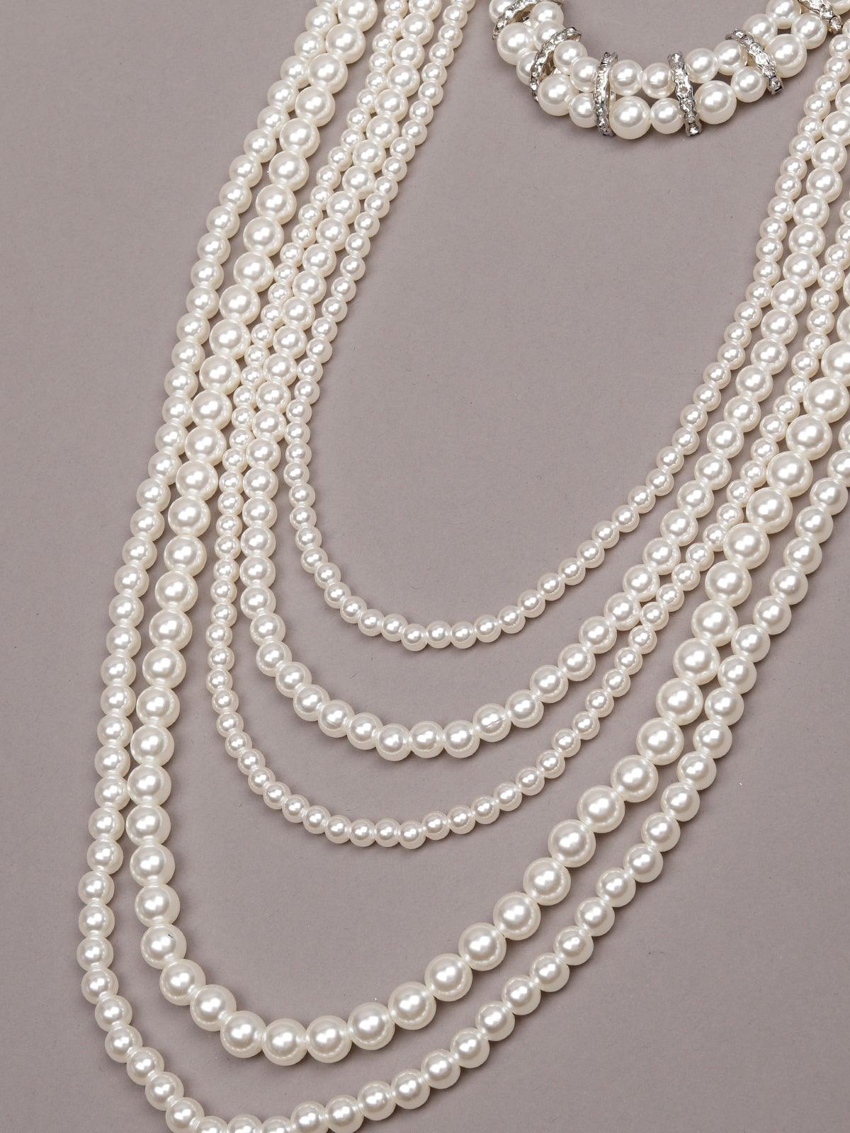 Women's Exquisite Long Overlapping Pearl Necklace - Odette